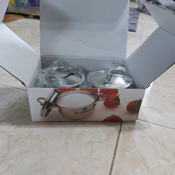 BERGHOFF Set of 2 18/10 Stainless Steel Covered Mini Pots - Picture 4 of 12